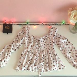 Rose peasant blouse